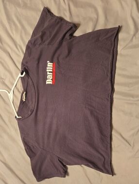 Darlin' Short-Sleeve Graphic Tee in Deep Purple with Red Accent